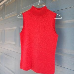 Versatile Red Mock Turtleneck Top S